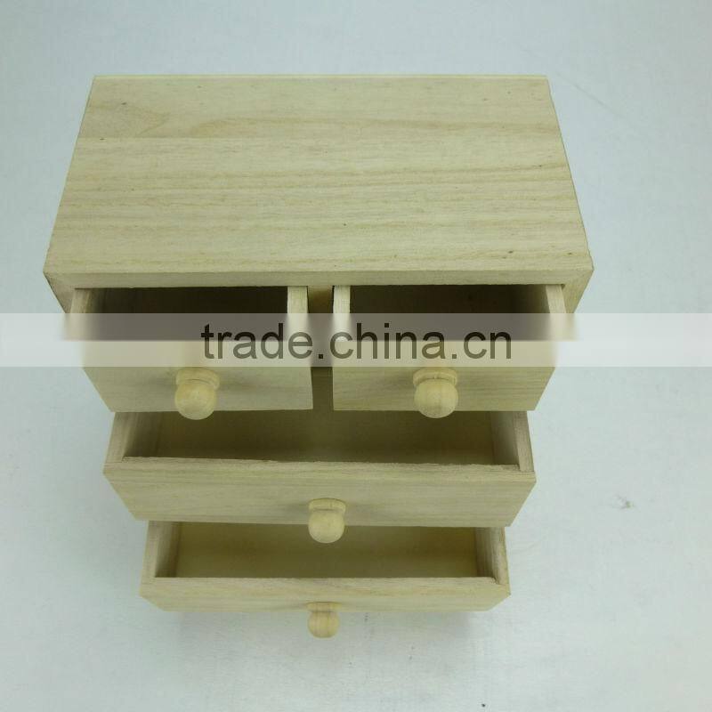 mini furniture 4 draw factory manufacture wooden makeup storage box,storage cabinet