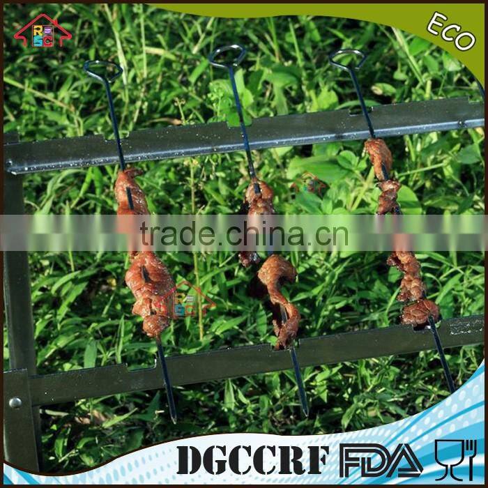 NBRSC Long Flat Metal Chrome Plated BBQ Skewers, Grill / Barbecue Shish Kebab Kabob Skewers