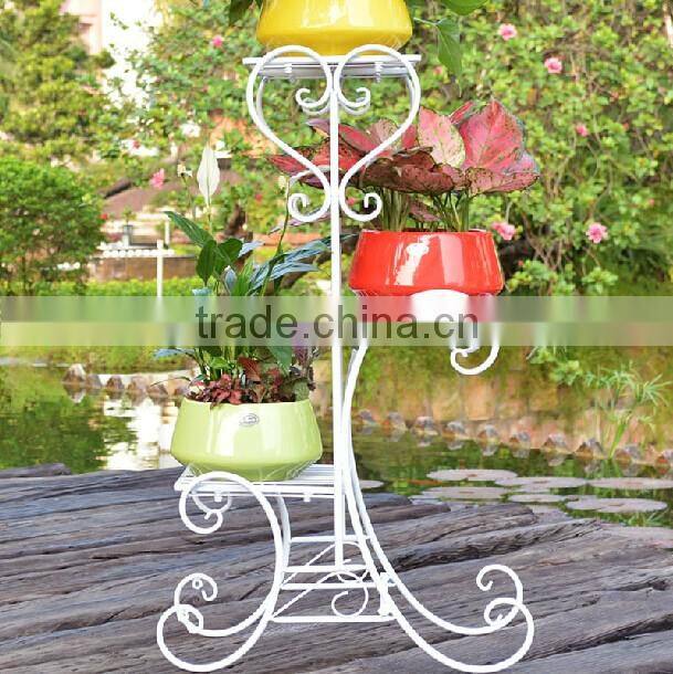 YS91524 fashional balcony metal flower pot holder outdoor for garden decoration