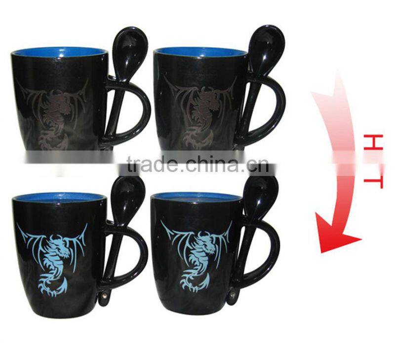 Customized Logo ceramic color changing coffee mugs