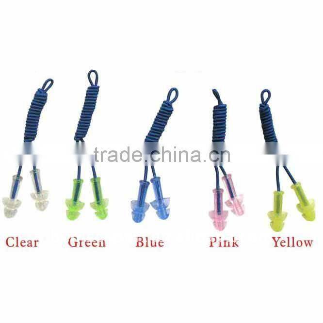 High Quality Swimming Earplug with line,repeat use earplug,best earplugs