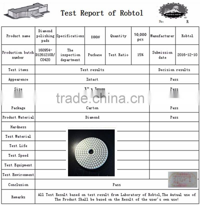 3" 100# diamond polishing pads velcro flexible marble granite concrete stone wet dry grinding floor disc