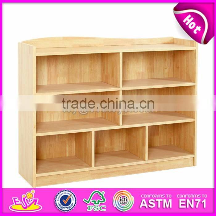 High quality kids preschool furniture natural wood storage furniture W08C203
