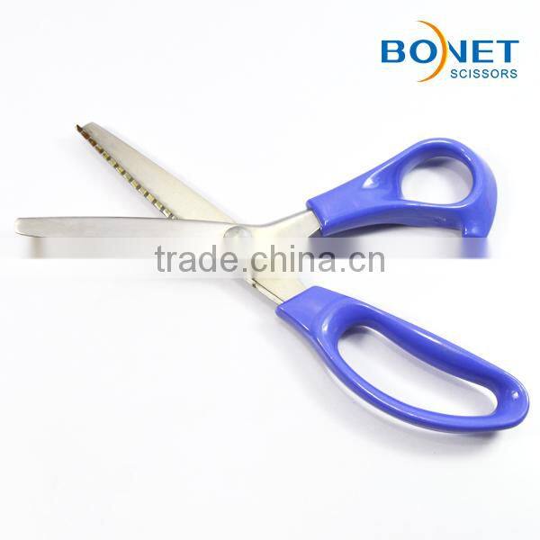 S21003S CE certificated 9" Plastic handle pinking shear home scissors set