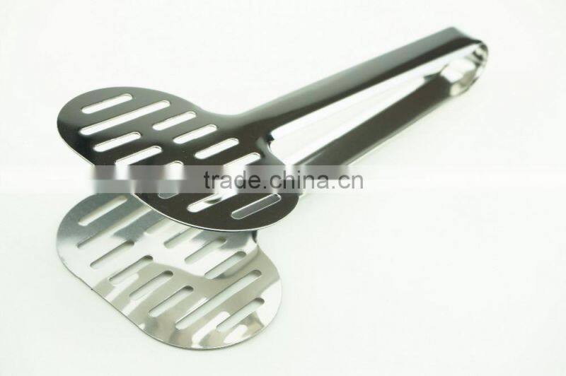 39002 9.5 Inch Slotted Stainless StFeel Kitchen Tongs BBQ Grill Food salad Tongs