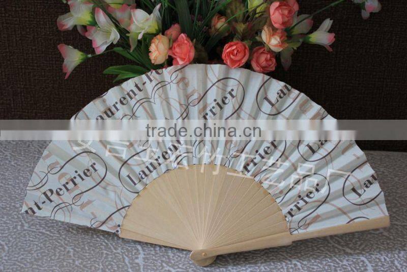 Customized wood fabric fan