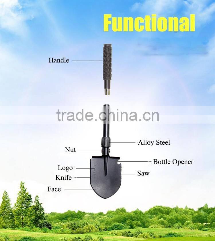 Multifunctional survival steel shovel for outdoor travel