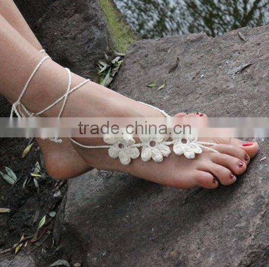 2015 New product Women Body Jewelry wedding Crochet Barefoot Sandals