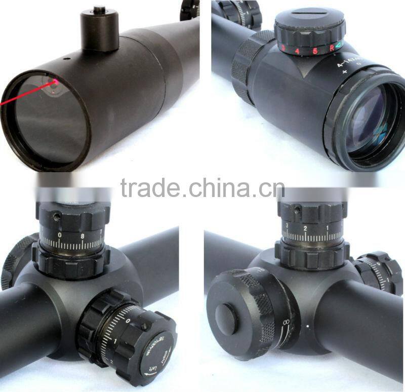 Tactical M14 4-14X40+R rifle scope red green Mil-Dot Reticle with front inside red laser sight attached
