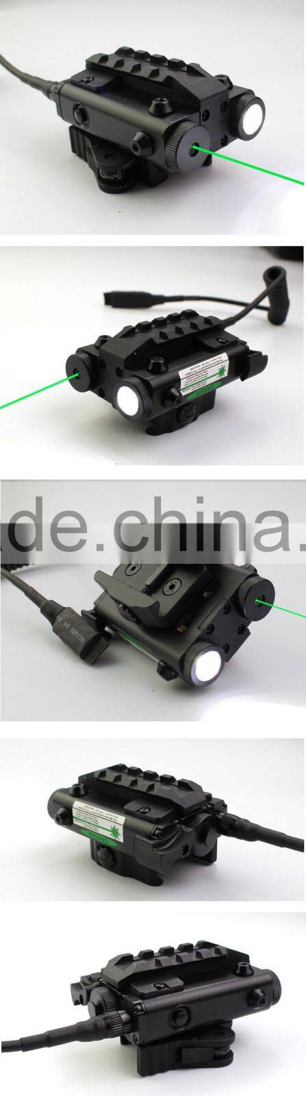 New Military Standard Compact Square Design Tactical ES-FX103-LG green laser sight with led flashlight Combo (FDA certified)