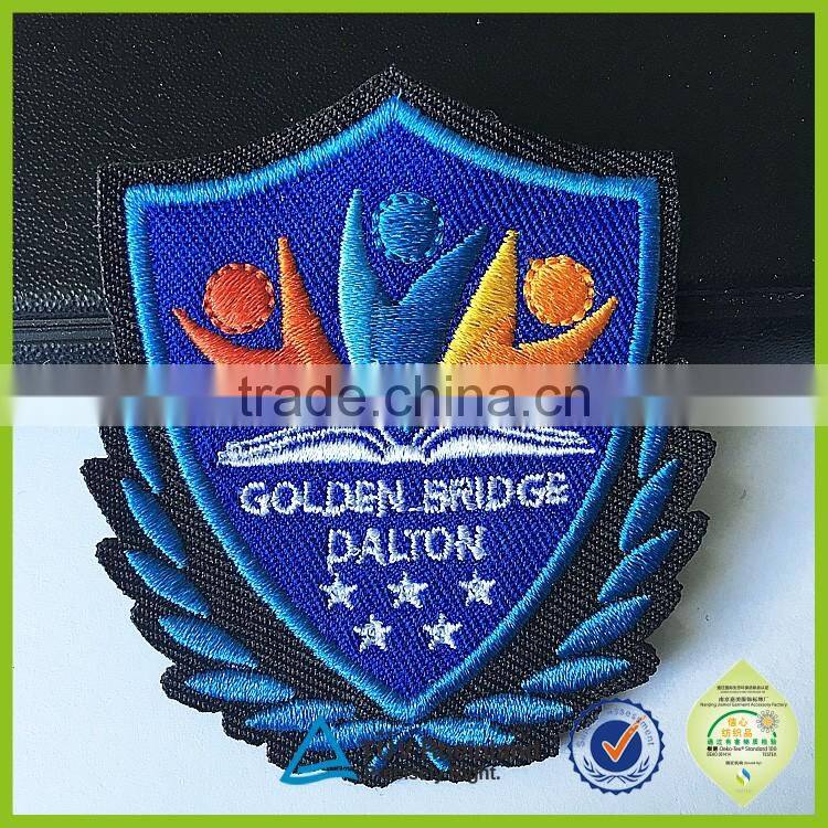 OEM services big factory backing glue heat transfer embroidery patch for clothing