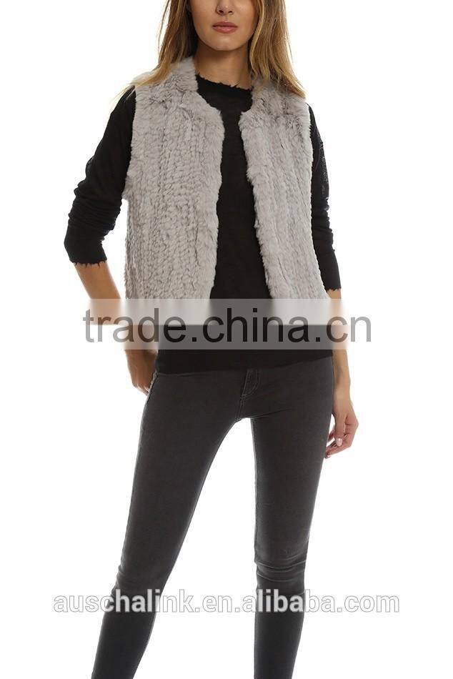 2016 winter popular fashion women rabbit fur vest