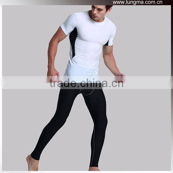 Men's Fitness Custom Rash Guard Short Sleeve Long Tight Pants Compression Activewear