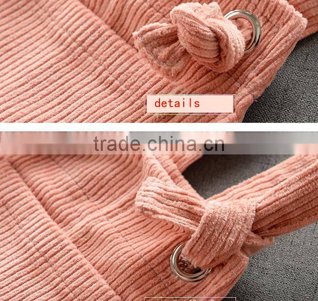 Baby's autumn &winter apparel corduroy overalls in solid color toddlers's soft & comfortable lovely dungaree