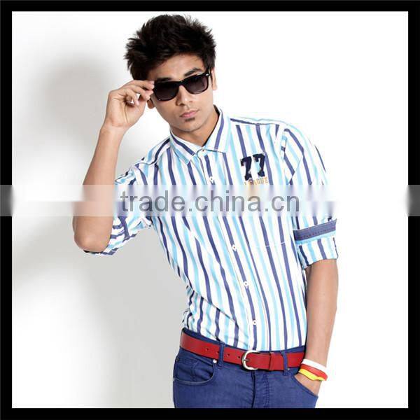 hot sale latest new model trendy striped cheap hawaiian shirt for men