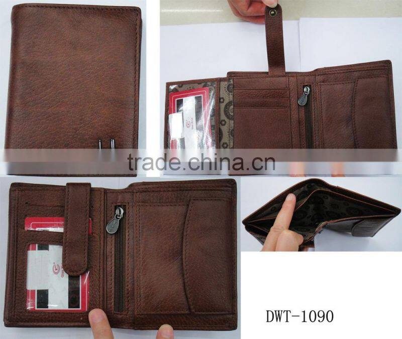 Fashion men cowhide skin purse leather wallet for men