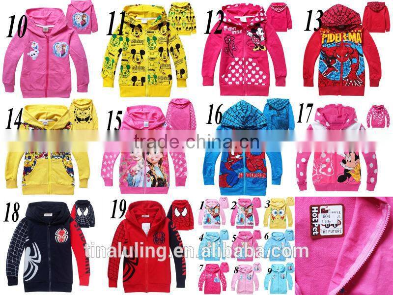Brand New boys autumn zipper hoodies kids cartoon sweatshirts
