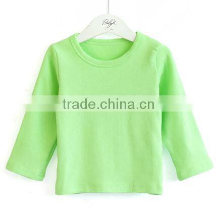 Baby clothing cotton t shirt plain long sleeve kids tshirt high quality t shirt for children