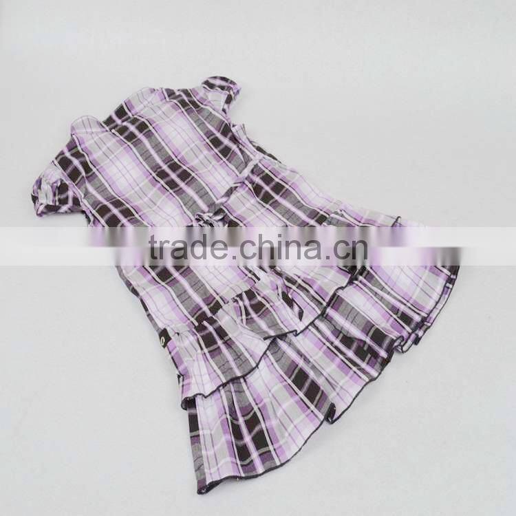 R&H short sleeve woven breathable with leggings plaid wholesale children clothes