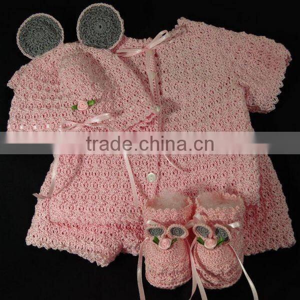 Flower Ribbon Hat with Ear Handmade Crochet Baby Pattern Clothes