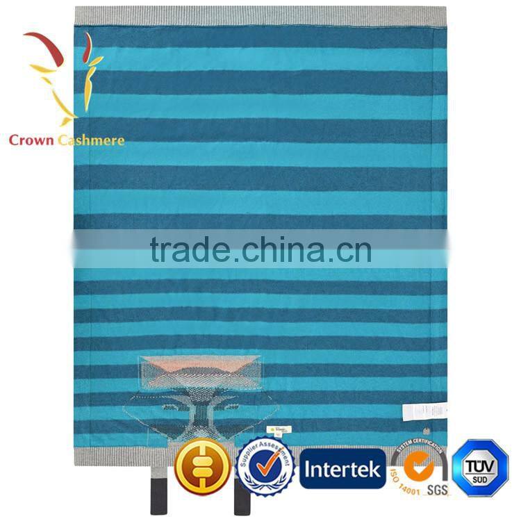 Striped Cashmere Plush Super Soft Throw Blanket