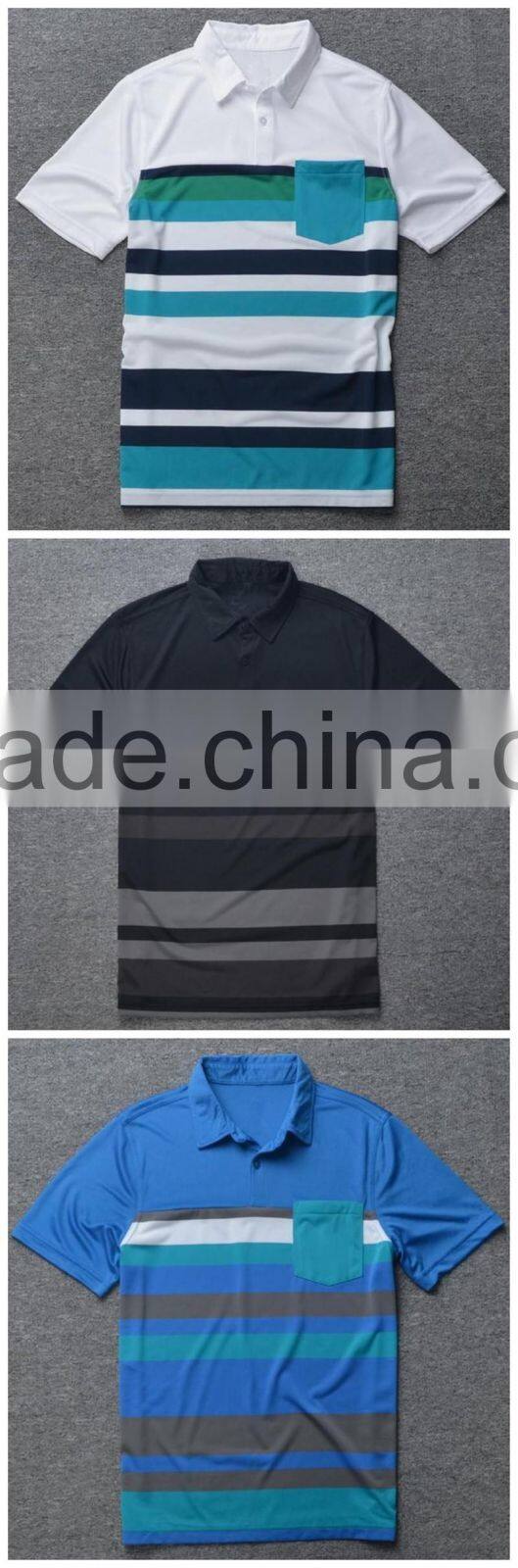 mens dry fit striped sport custom polo shirt fabric