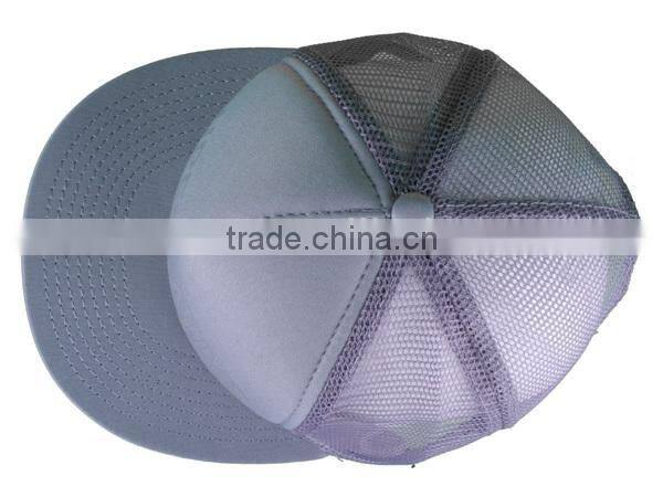 Silver Grey flat brim snapback plain trucker caps