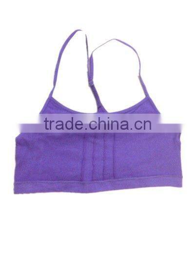 seamless front double layers padless sport tank top cami bra with protuberant lines