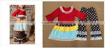 Boutique Cheap polka dots Ruffle Petti Rompers For Children 100% Cotton Casual Baby Romper