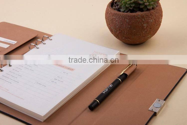 25K faux leather cover planner custom loose leaf binding organizer agenda PU leather notebook