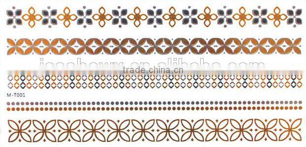 Alibaba Wholesale gold and silver metallic temporary tattoo sticker