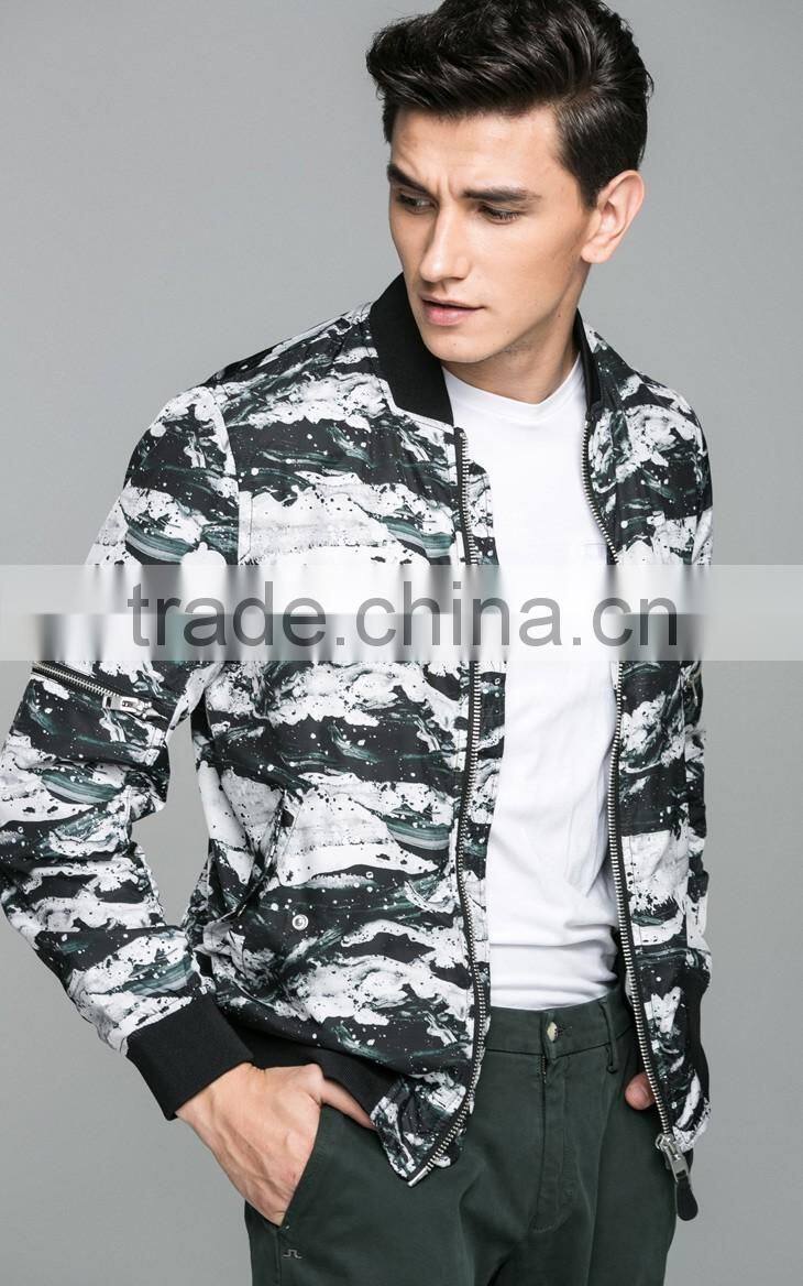 new classic fashion full printing marble knitted jackets and coat