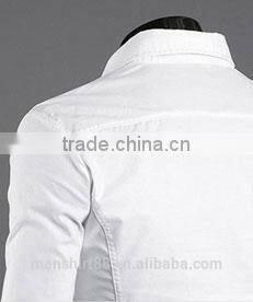 men's stylish contrast color slim fit oxofrd formal shirt