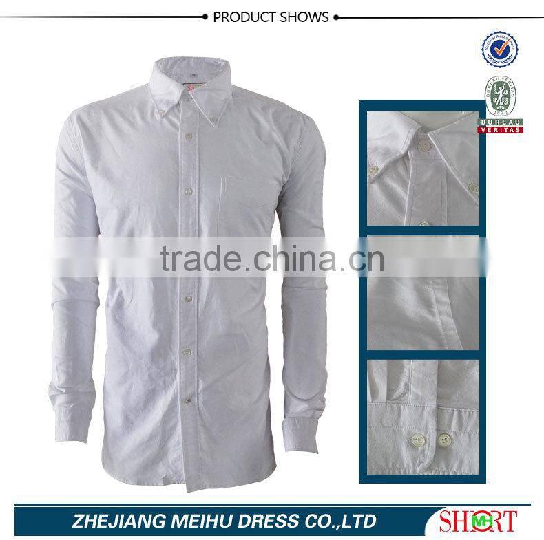 2017 Formal white new Brand Autumn Oxford button- down collar mens slim fit warm fashion shirt