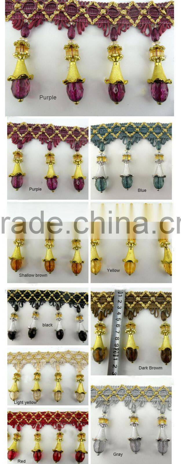 Factory Store High Quality Classic Glass Beaded Fringe