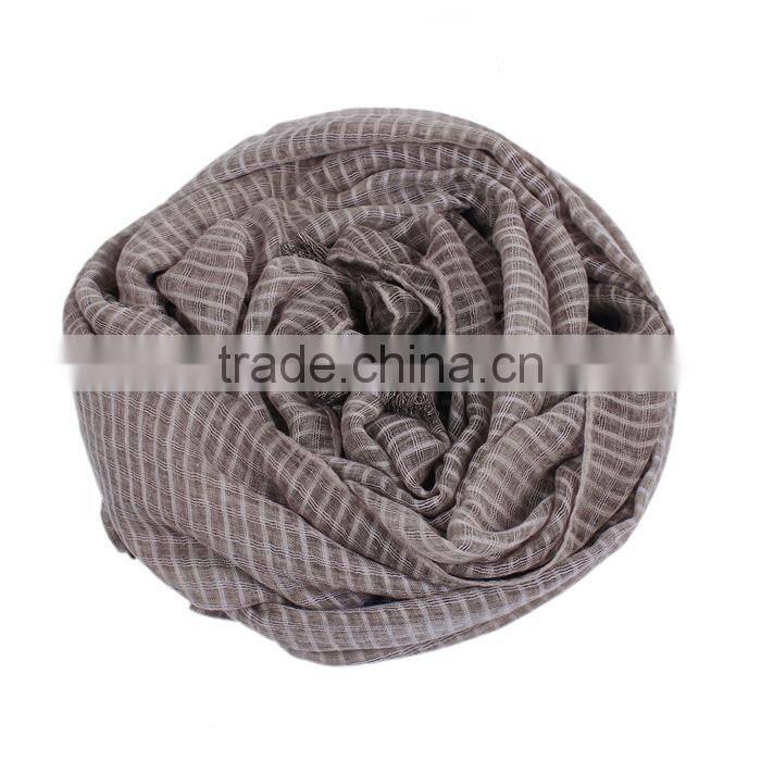 Cotton Polyester Blend Scarves & Wraps Rectangle Brown Tassel Scarf Factory