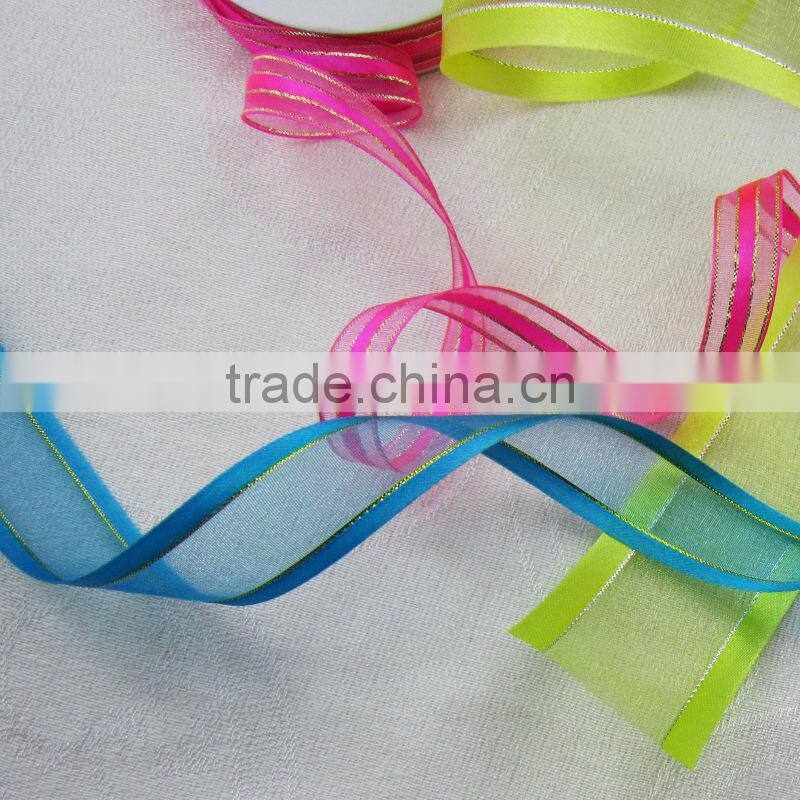 Soft Sheer Ribbon With Metallic Edge