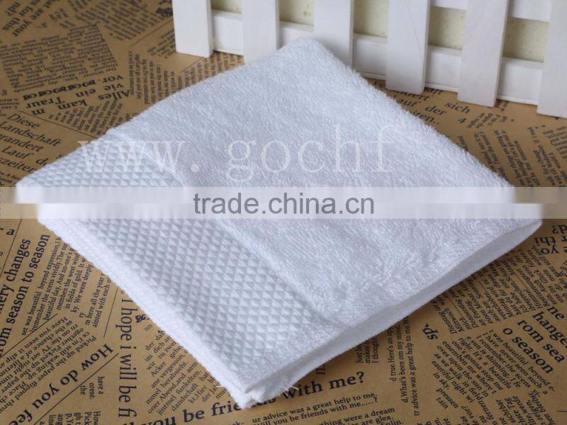 white diamond banded facecloth flannel face towel