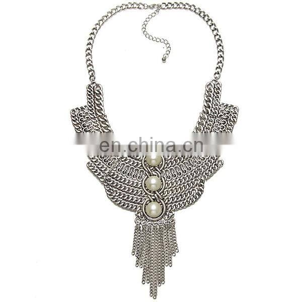 Factory Direct Sale Vintage Silver Color Double Coin Necklace 2015 Fashion Women Jewelry Choker