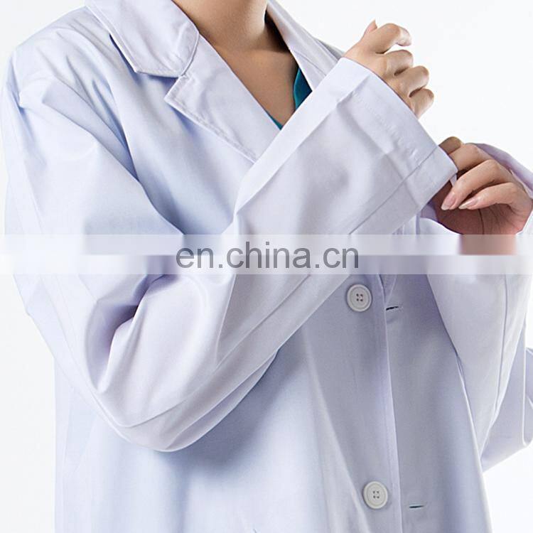 Unisex White Polyester Cotton Lab Coat