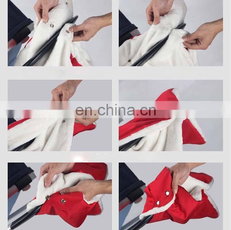 Black Red Plush Warm Winter Hand Muff for Baby Stroller