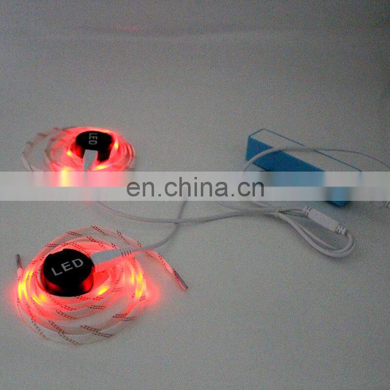 NEW arrival rechargable led shoelace electric shoelaces nylon led shoelace