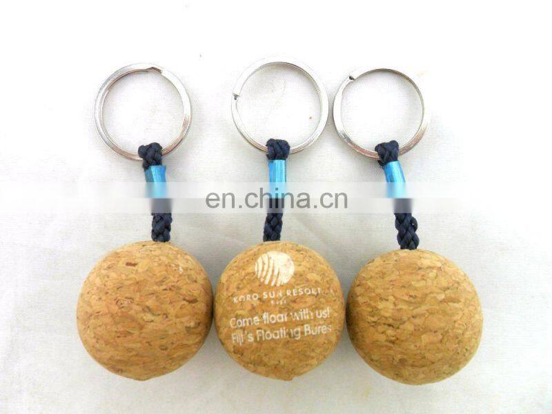 decorated custom cork floating keychain