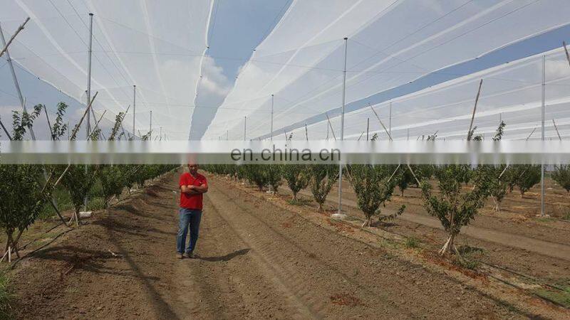 Anti-frost and anti-hail mono filament net, highly run-resistant, white crystal color