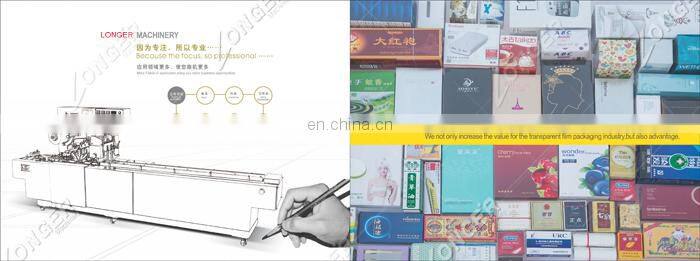 Soap Film Wrapping Box Perfume Cellophane Overwrapper Machine With Tear Tape