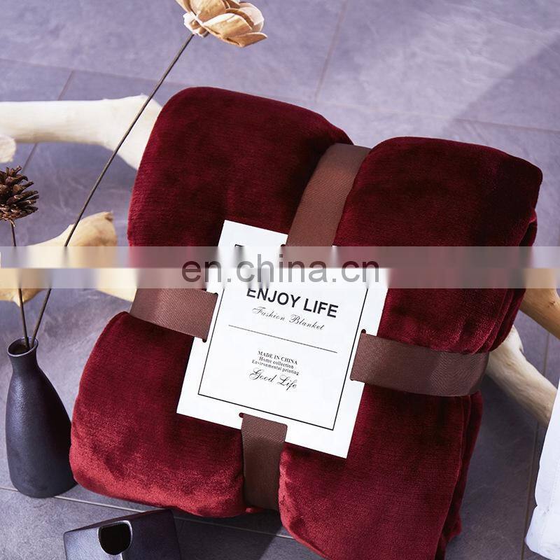 Ready To Ship Custom Logo Soft Warm Winter Thick Throw Fleece Flannel Blanket