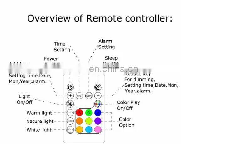 Remote control USB sunlight Wake Up FM Radio And Snooze Function Smart LED Alarm Desk & Table Clocks