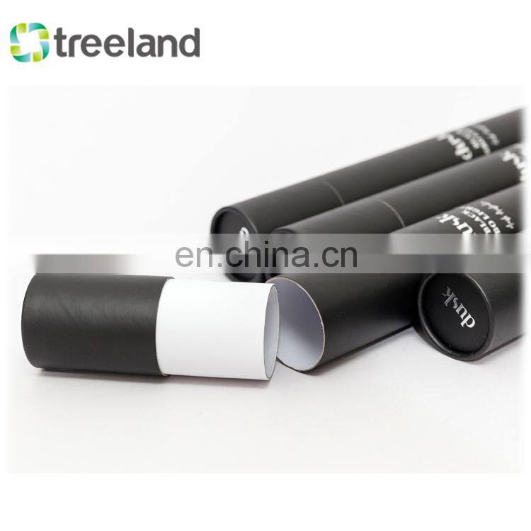 Black Cardboard Poster Tube Round Packaging Postal Mailing Tube with Silver Stamping