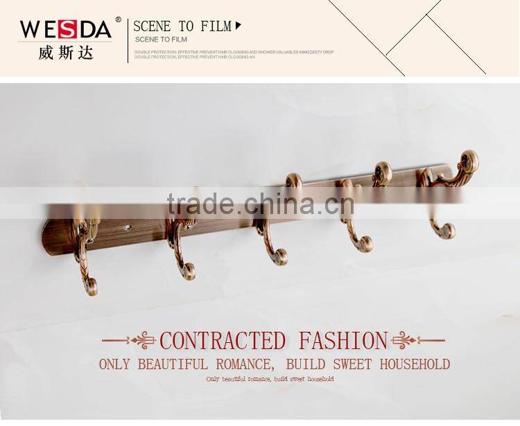 Wesda zinc alloy coat hook Hang hang clothes from a vintage copper cap Bathroom toilet 070