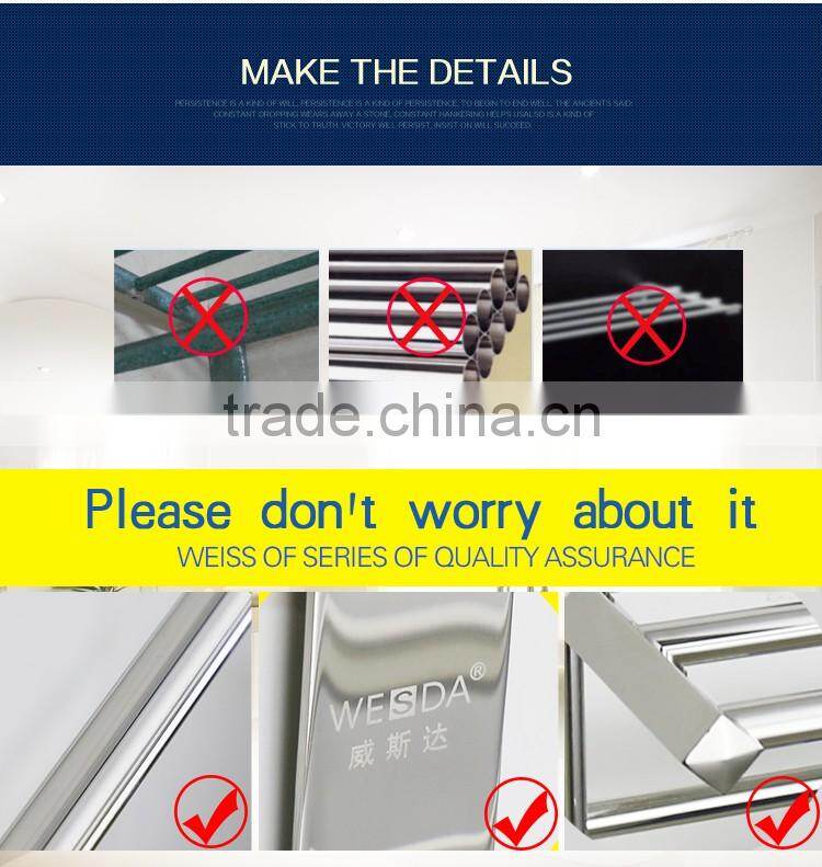 WESDA Houseware good quality stainless steel and glass bathroom shelf